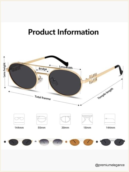 Retro Oval Metal Sunglasses UV400 Protection main image 5